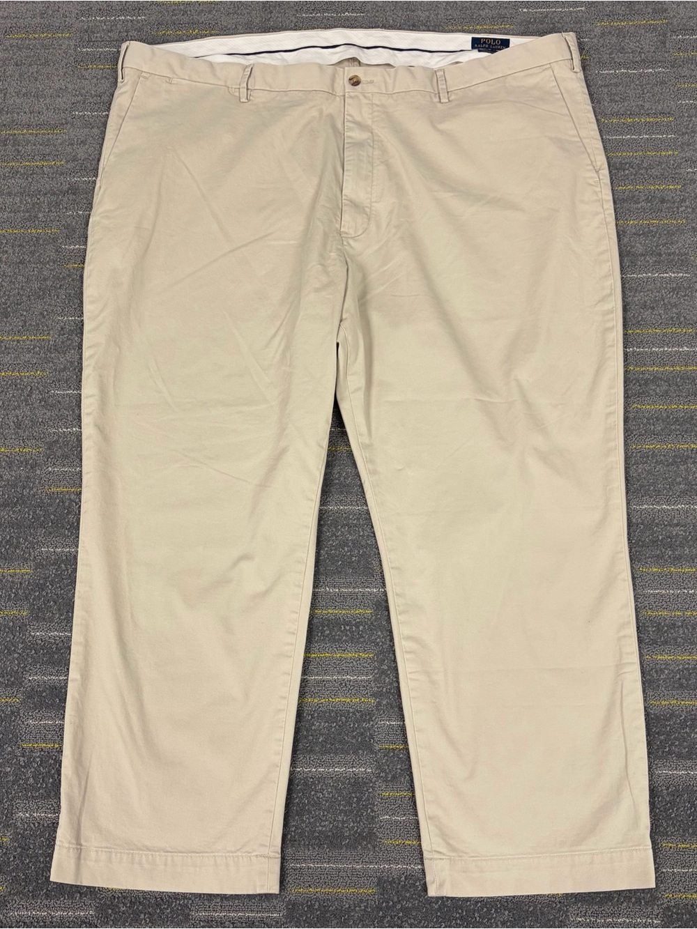 Polo Ralph Lauren Men's Chino Stretch Classic Pants 50B/30 Khaki Cotton Twill